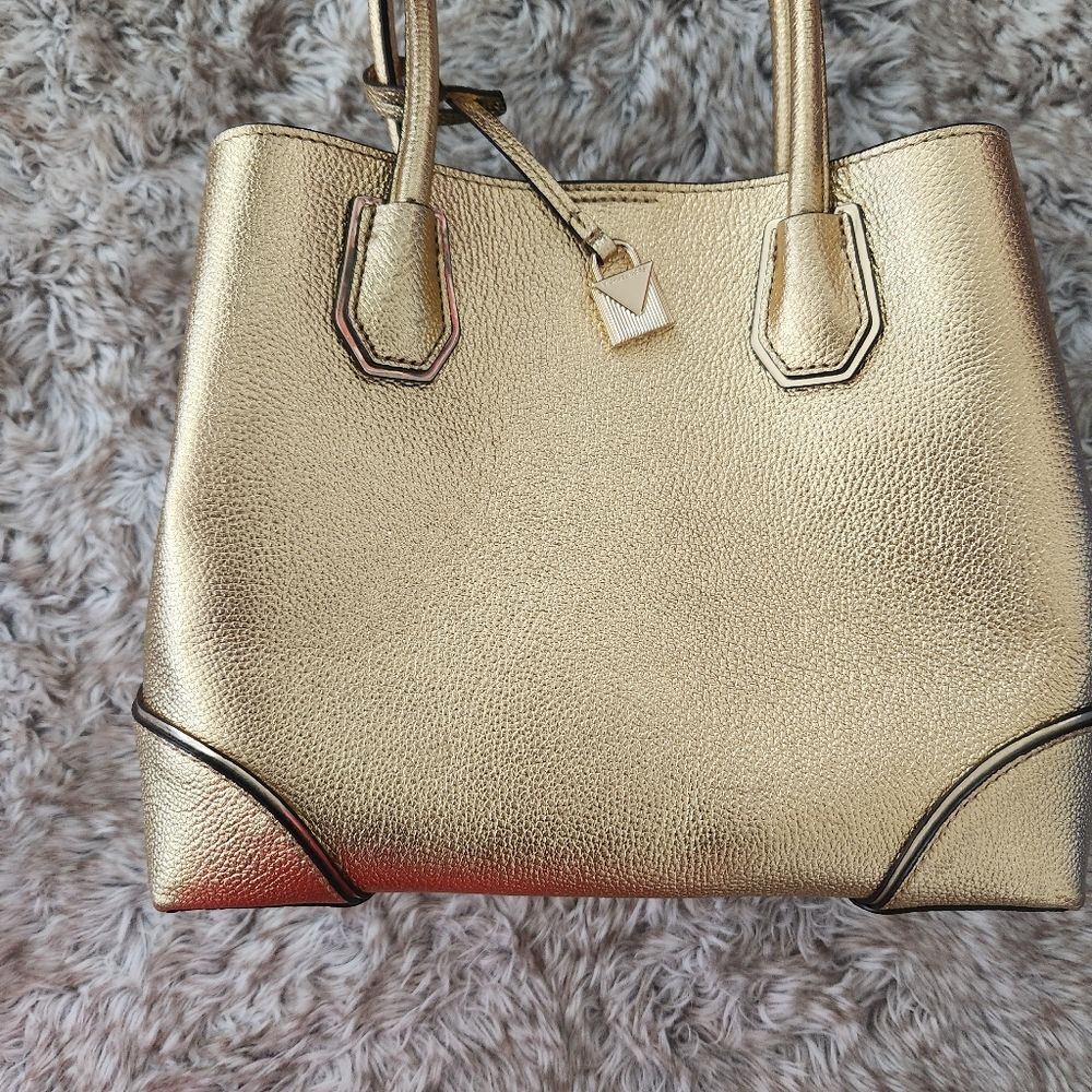Michael Kors Mercer Gallery Medium Tote Gold Leather‎ - Picture 8 of 15